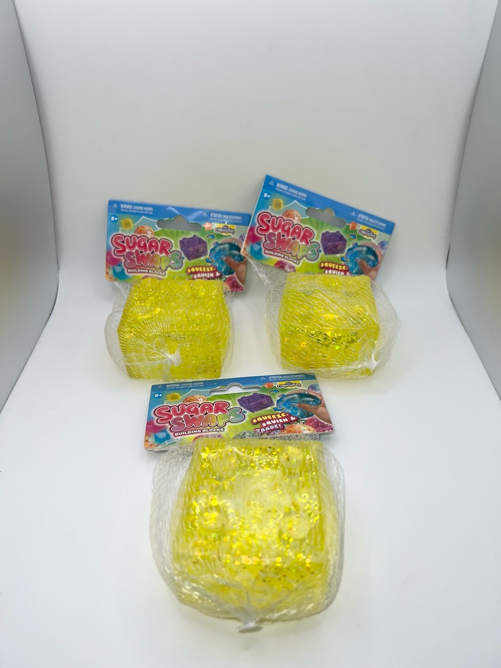Sugar swaps glitter cube viral squishy bundle of 3 new squeeze toy
